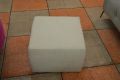 Italian Square Footstool in Linen Fabric - Model B