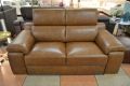Barcelona 2 Seater Sofa in Brown Italian Leather Vintage Finish with Dark Feet