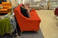 Red fabric 2 seater sofa, discount sofa outlet