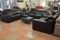 Riccardo black leather sofas, Polo Divani sofas, Italian leather sofa outlet Lancs