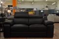 Riccardo black leather sofas, Polo Divani sofas, Italian leather sofa outlet Lancs