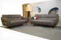 Italia living Sorrento Sofas Clearance Sale, Italia Living Seville leather sofas, grey Italian leather two piece suite, customer return clearance outlet sofas