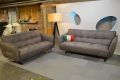 Italia living Sorrento Sofas Clearance Sale, Italia Living Seville leather sofas, grey Italian leather two piece suite, customer return clearance outlet sofas