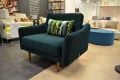 Snug The Rebel Snuggle Chair Blue Velvet - sofa for narrow doorways