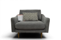 SNUG Rebel 1.5 Seater Sofa, Grey fabric snuggle chair, ex display sofa outlet