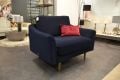 Snug The Rebel Snuggle Chair Blue Velvet - sofa for narrow doorways