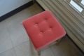 Buttons Short Stool in Matt Velvet Dusty Rose Pink Velvet Low Stool