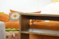 Latitude Console Table in Dark Wood and Brass