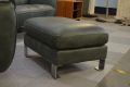 Mercadante Green Leather Footstool in Full Aniline Italian Leather
