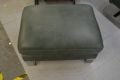 Mercadante Green Leather Footstool in Full Aniline Italian Leather