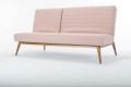 Snooze Large Sofa Bed in Rose Pink Fabric Scandinavian Click-Clack Style