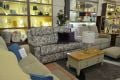Thornbury Three Seater Sofa in Grey Floral Fabric