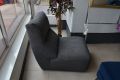 Linton Swivel Armless Chair in Grey Fabric