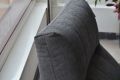 Linton Swivel Armless Chair in Grey Fabric