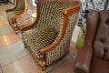 Bergère Armchairs in Greek Key Velvet, reproduction chairs, ex display designer furniture outlet