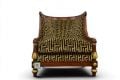 Bergère Armchairs in Greek Key Velvet, reproduction chairs, ex display designer furniture outlet