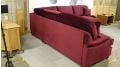 Willow and Hall Milbourne Corner Sofa Bed in Red Velvet ex display designer sofas outlet