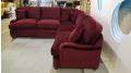 Willow and Hall Milbourne Corner Sofa Bed in Red Velvet ex display designer sofas outlet