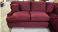 Willow and Hall Milbourne Corner Sofa Bed in Red Velvet ex display designer sofas outlet