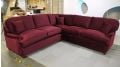 Willow and Hall Milbourne Corner Sofa Bed in Red Velvet ex display designer sofas outlet