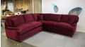 Willow and Hall Milbourne Corner Sofa Bed in Red Velvet ex display designer sofas outlet