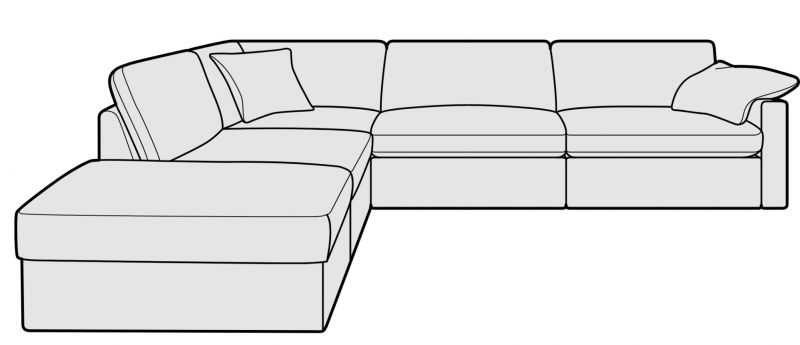 NESS Corner Sofa with Chaise End - Sink-in Softness - Modular Sofa - Your Choice