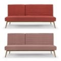 Snooze Large Sofa Bed in Rose Pink Fabric Scandinavian Click-Clack Style