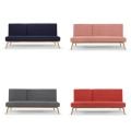 Snooze Large Sofa Bed in Rose Pink Fabric Scandinavian Click-Clack Style