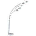 IDRA Chrome Floor Lamp with Five Arms and Marble Base