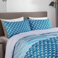 Azure Scallop Seashell Duvet Set Double in Blue
