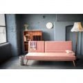 Snooze Large Sofa Bed in Rose Pink Fabric Scandinavian Click-Clack Style