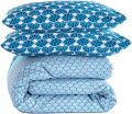 Azure Scallop Seashell Duvet Set Double in Blue