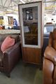 Dark Wood Retro Display Cabinet with Glass Door