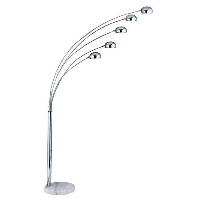IDRA Chrome Floor Lamp with Five Arms and Marble Base