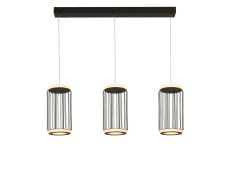 Circolo Black 3 Light Pendant Ceiling Light with Built-in LED Lamps