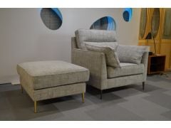 retro armchair and footstool set ex display sofas outlet Lancashire