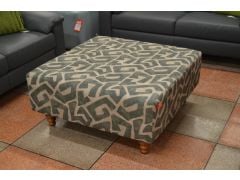 Ashley Manor Imogen Large Footstool in Green and Grey Pattern Fabric