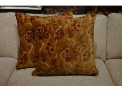 Floral Velvet Cushions Set of 2 Large Scatter Cushions Victorian Style with Fibre Fillings