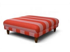 Sophie Robinson Pink Stripe Footstool Colourful Square Pouffe Stool