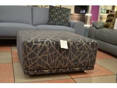 Fusion Square Footstool in Blue and Silver Crackle Fabric