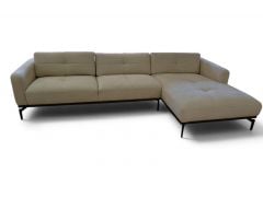 Colton Right Hand Corner Chaise Sofa in Ivory Woven Chenille Fabric