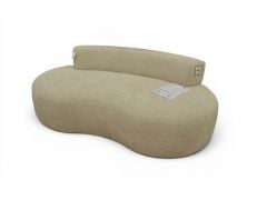 Gianna Curved 2 Seater Sofa in Natural Weave Fabric by Danetti