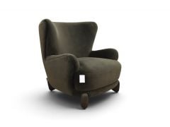 Harlan Armchair Dark Chocolate Velvet Accent Chair