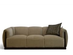 Teagan Large 3 Seater Sofa in Champagne Velvet Fabric