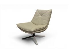 Zia Natural Grey Leather Swivel Chair
