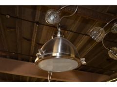 Searchlight 1294SS Pendant Light in Satin Silver Metal Industrial Style Ex Display Clearance