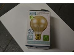 3x Bayonet Bulb Crompton LED G80 5W B22 Dimmable Filament Extra Warm White Antique Bronze