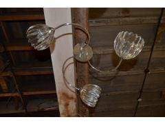 3 Arm Ceiling Light Semi-Flush with Glass Floral Shades Traditional Style