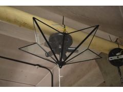 Flush Ceiling Light Clear Glass 5 Pointed Star with Black Frame 5 Light Searchlight 9085-5BK
