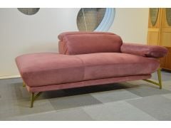 EgoItaliano Anais Chaise Sofa in Pink Velvet; Ex display designer sofas outlet